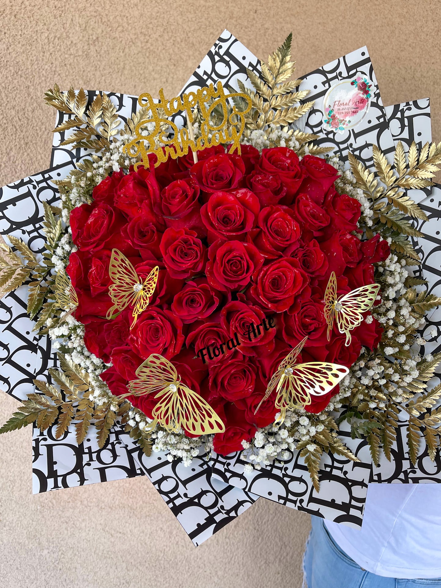 Dior RAMO Buchón Of 50 Red Roses