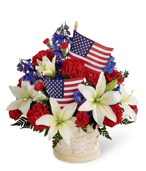 America The Beautiful Floral Basket