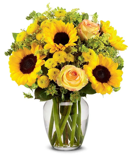 Brilliant Sunflower & Roses