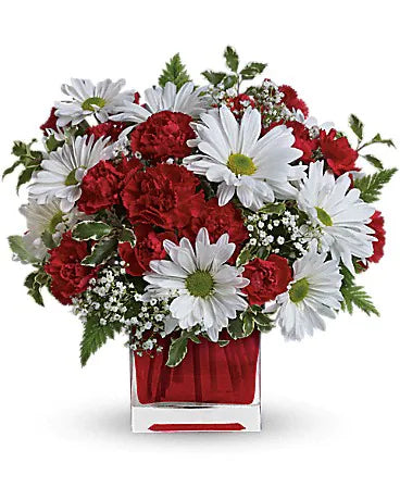 RED AND WHITE DELIGHT BY FLORAL ARTE