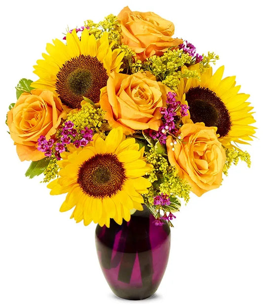 Fall Rose & Sunflower arrangement