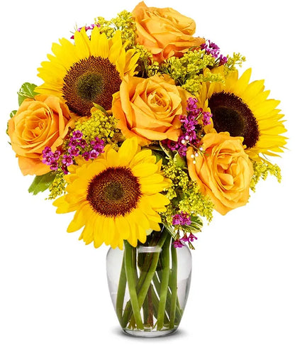 Fall Rose & Sunflower arrangement