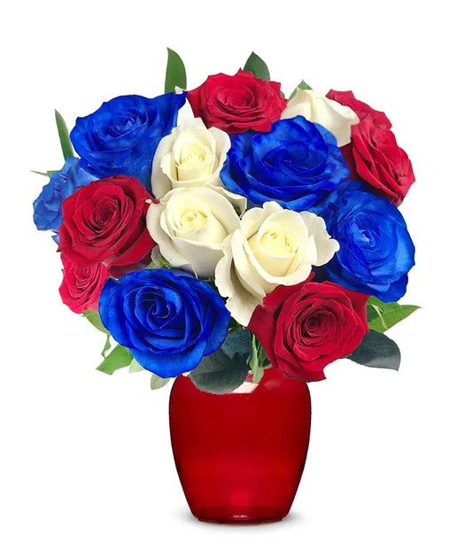 Red-White-Blue in a red vase