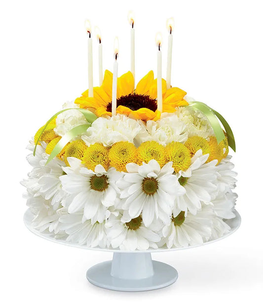 Sunny Smiles Birthday Floral Cake